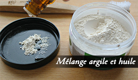 mélange huile et argile blanche